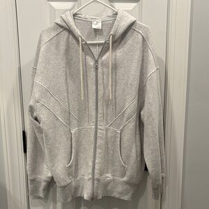 NWOT Aerie Offline Cloud Fleece Full Zip Sweatshirt Hoodie Gray Grey XS